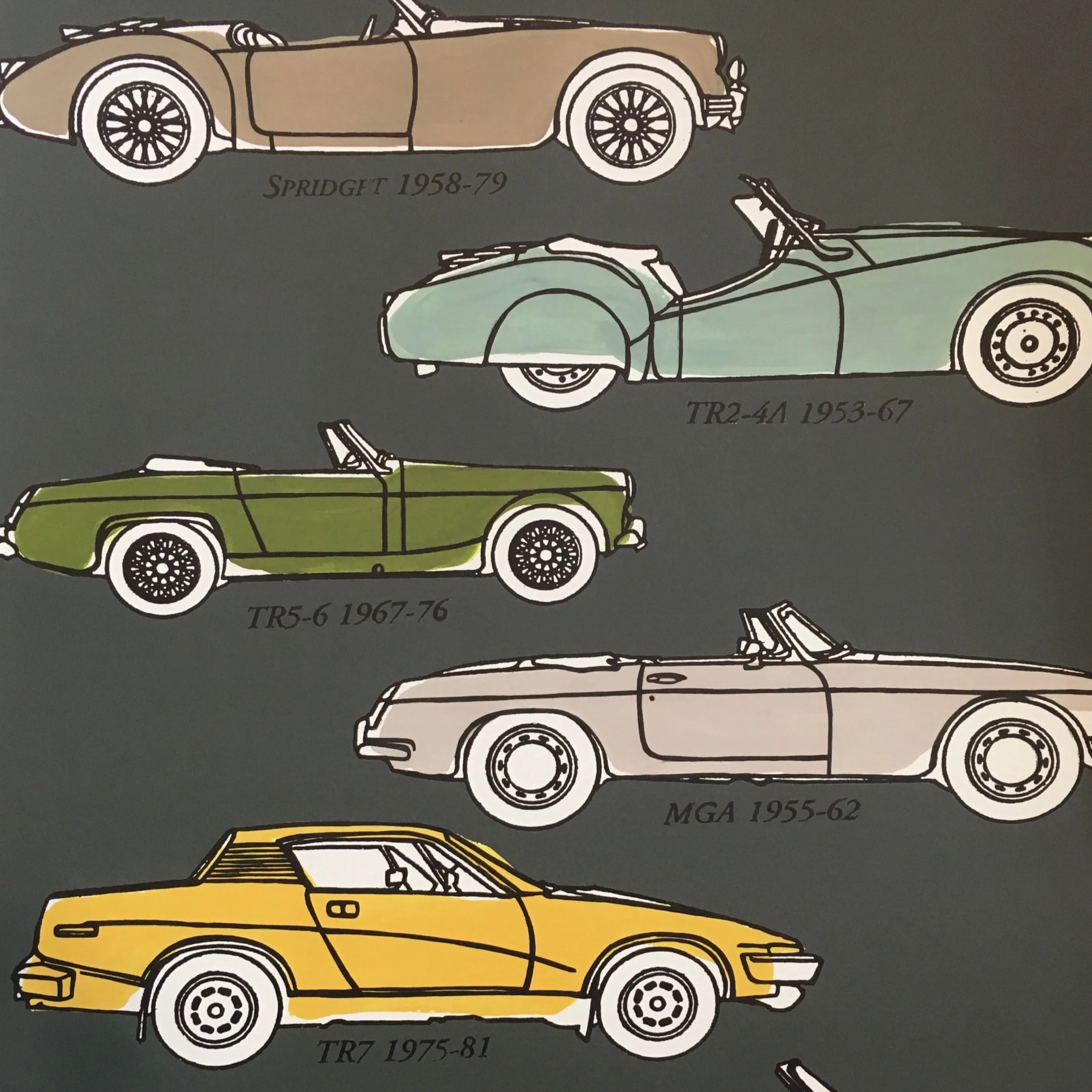 British Classic Cars Wallpaper - Dark ground   Bright cars