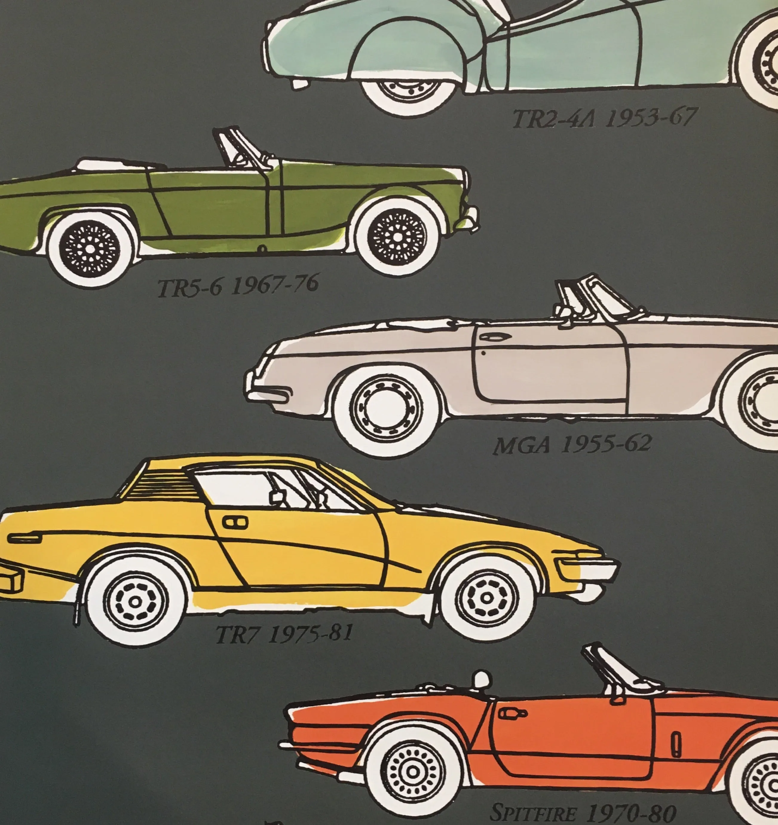 British Classic Cars Wallpaper - Dark ground   Bright cars