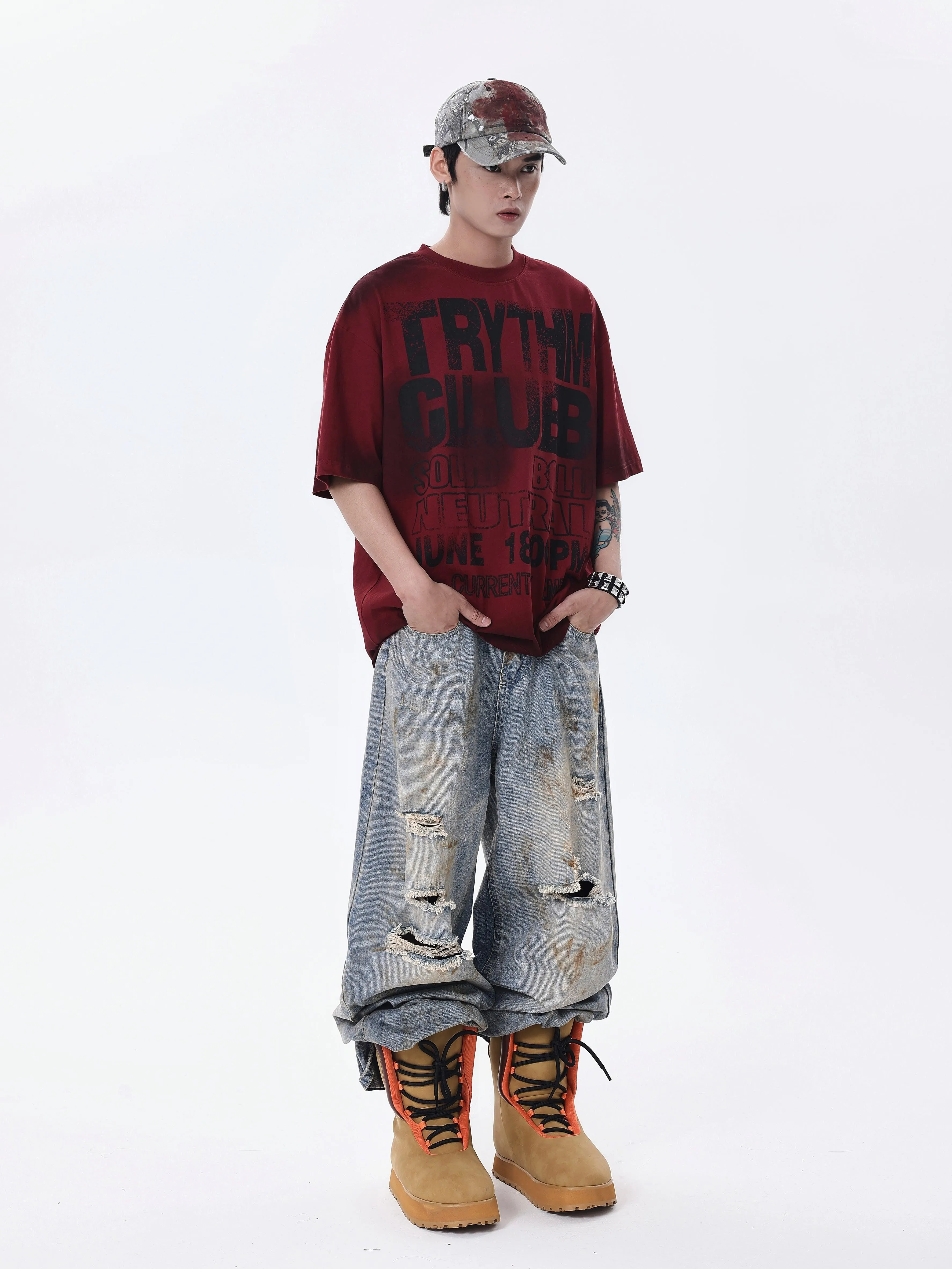 Dirty Wasteland Washed Ripped Jeans