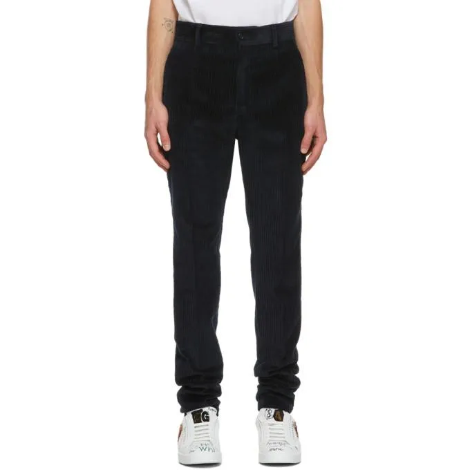 Dolce and Gabbana Blue Corduroy Trousers