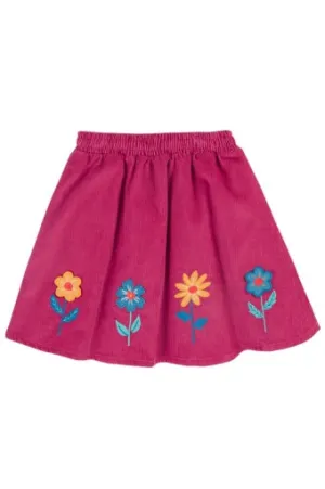 Frugi Katya Cord Skirt - Lingonberry/Flower