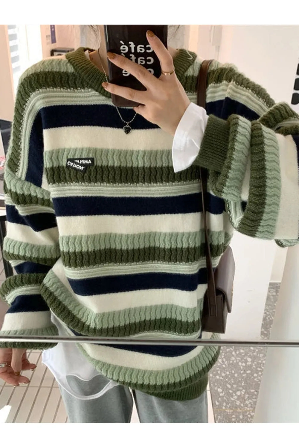 Grunge Striped Fall Sweater