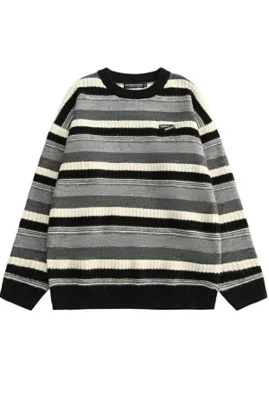 Grunge Striped Fall Sweater