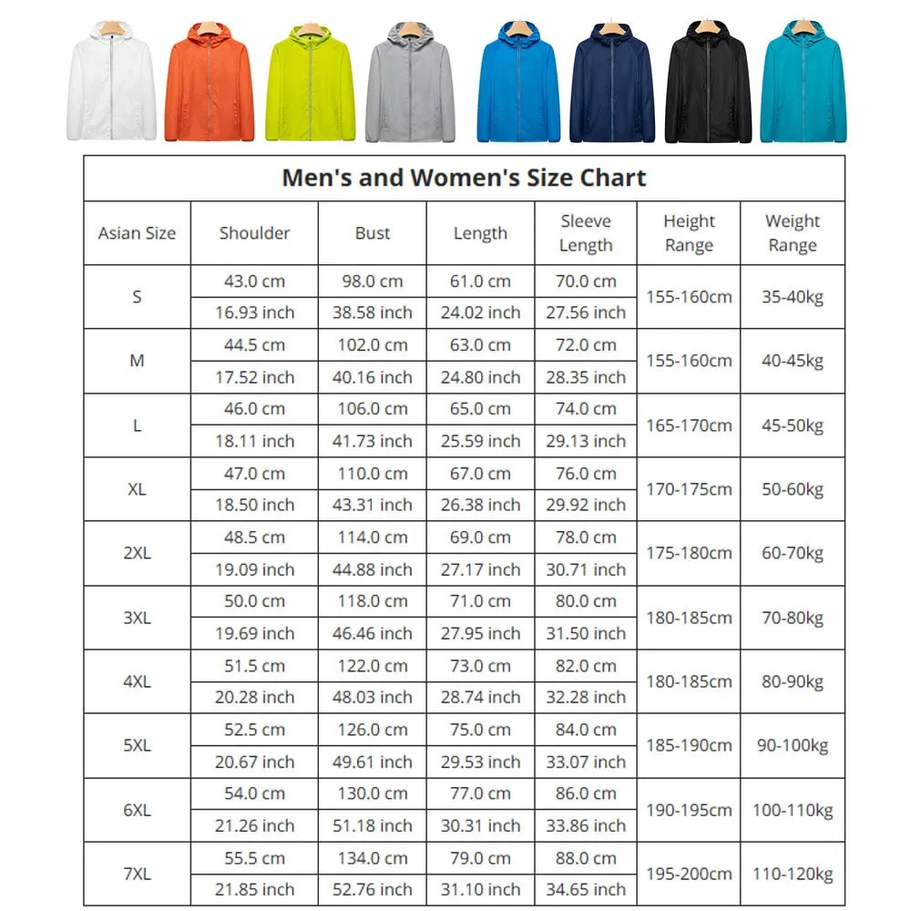 Hiking Windbreaker Waterproof Jacket Reflective Coat for Men and Women