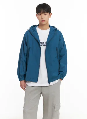 Men's Loose-Fit Hooded Windbreaker IM517