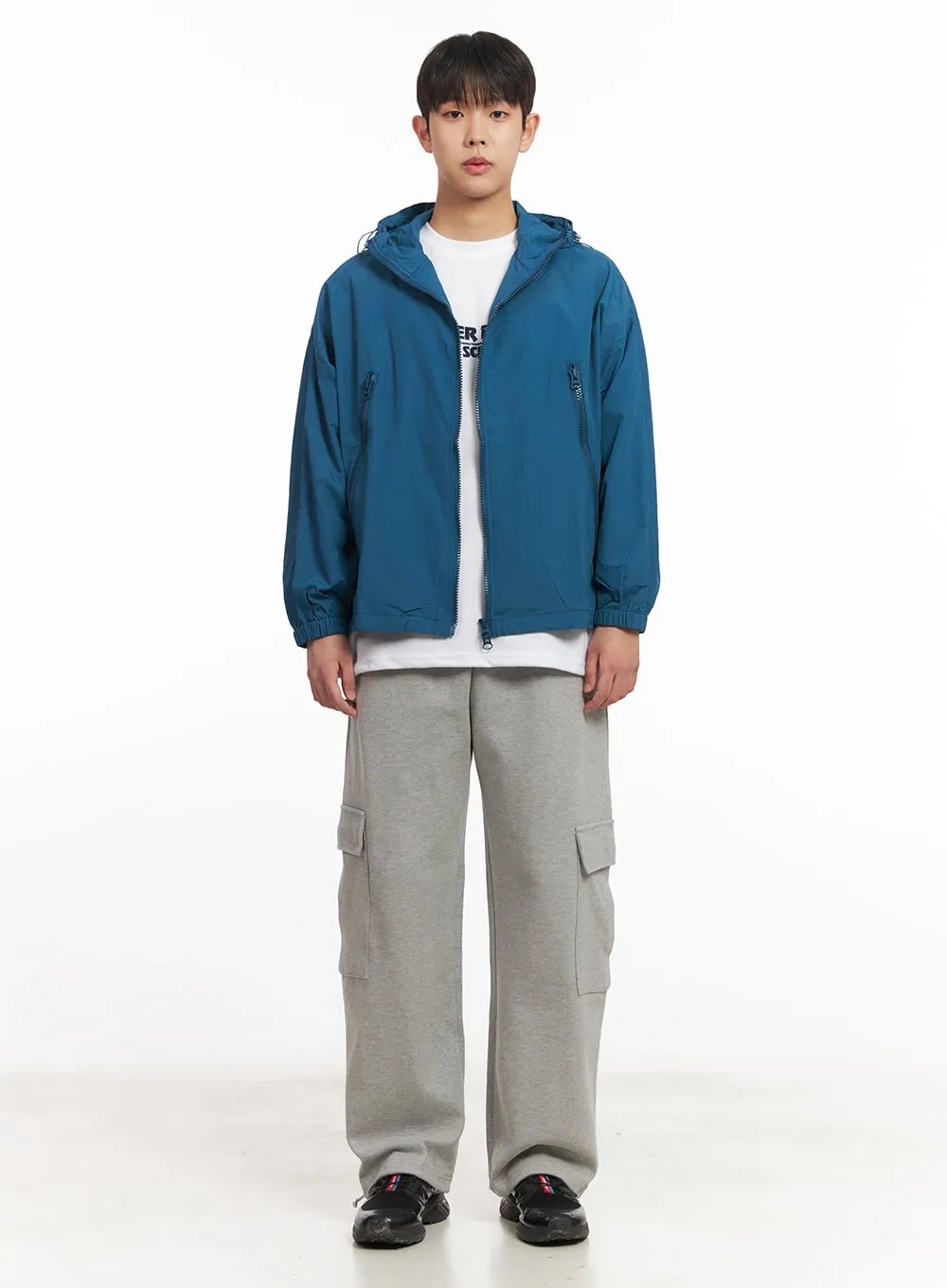 Men's Loose-Fit Hooded Windbreaker IM517