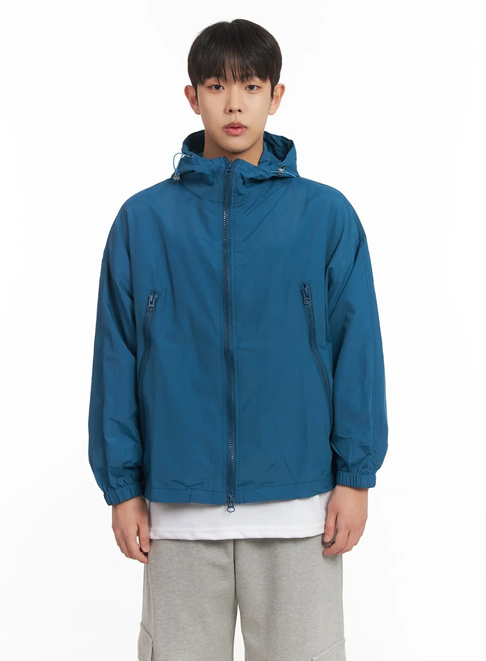 Men's Loose-Fit Hooded Windbreaker IM517