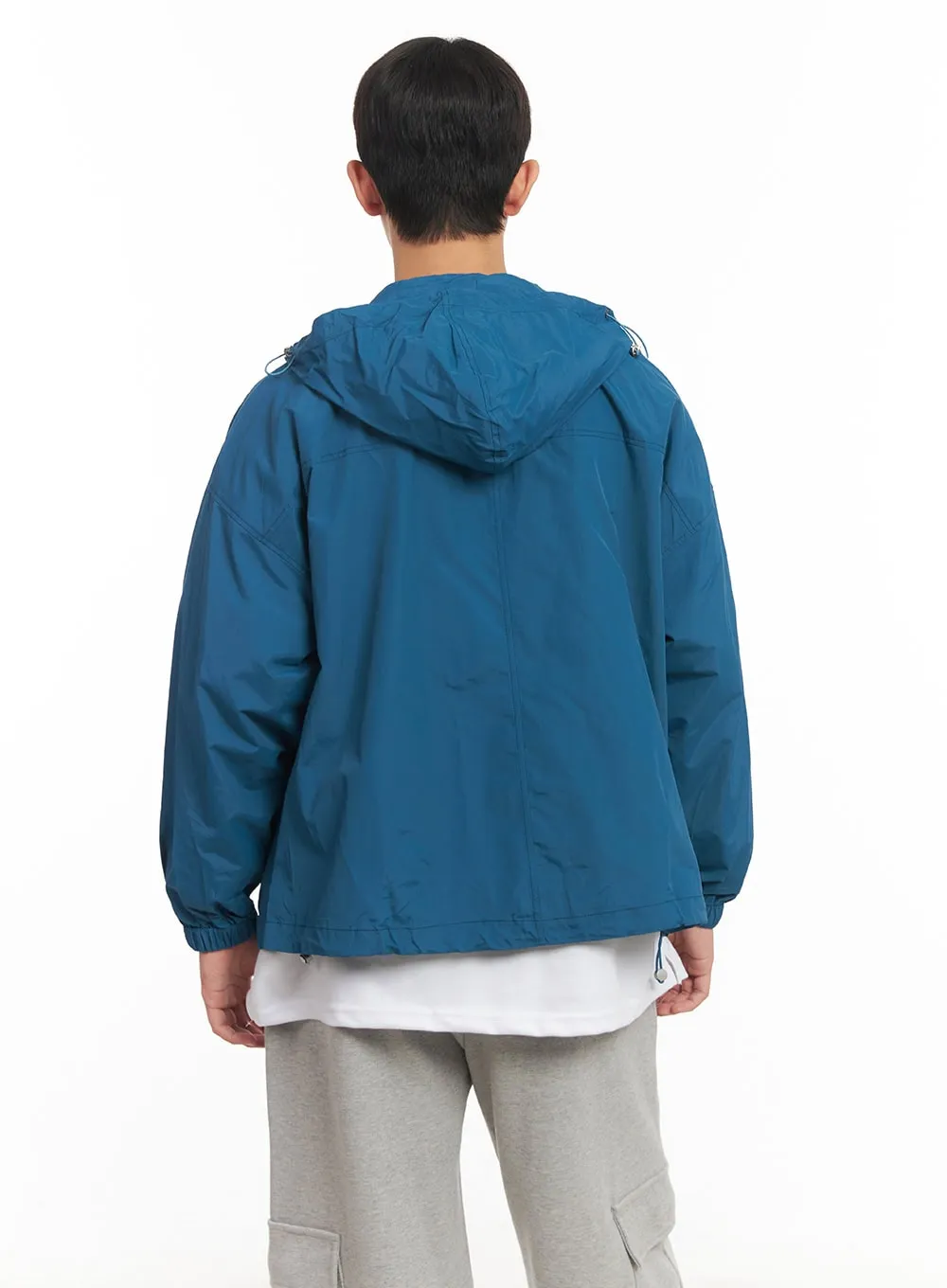 Men's Loose-Fit Hooded Windbreaker IM517