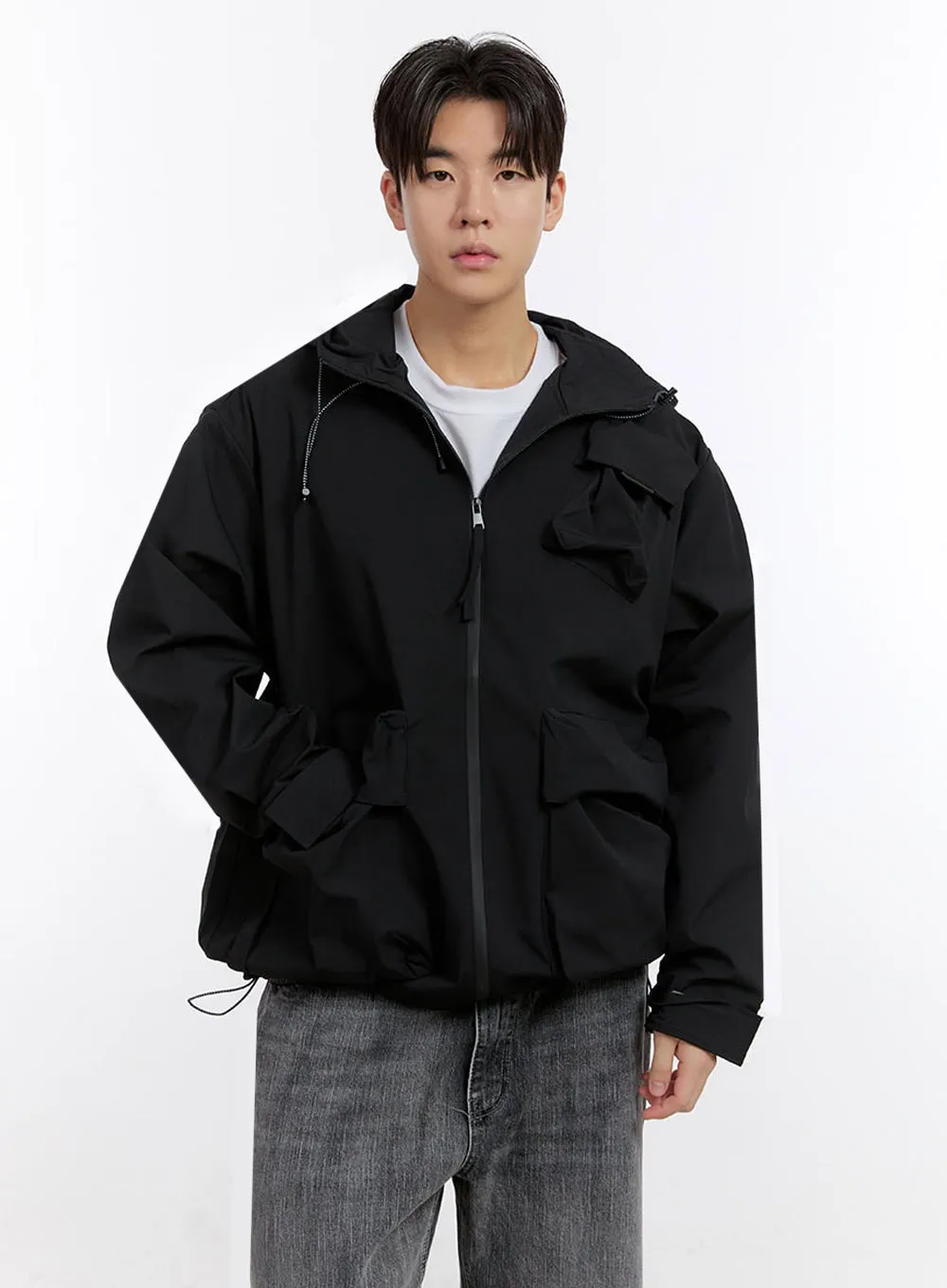 Men's Pocket Hooded Windbreaker Jacket IM525
