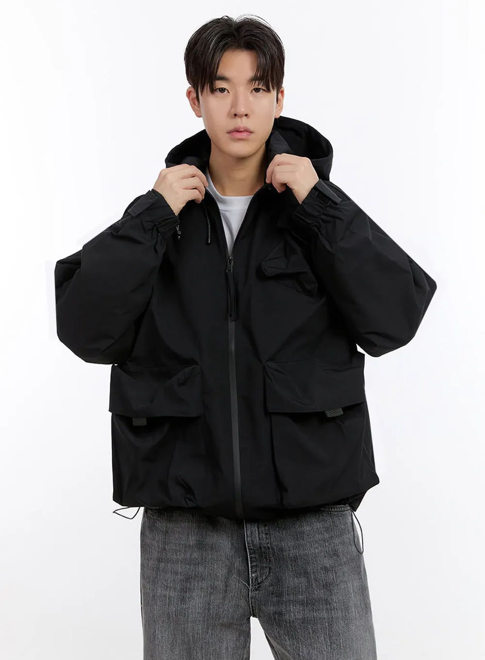 Men's Pocket Hooded Windbreaker Jacket IM525