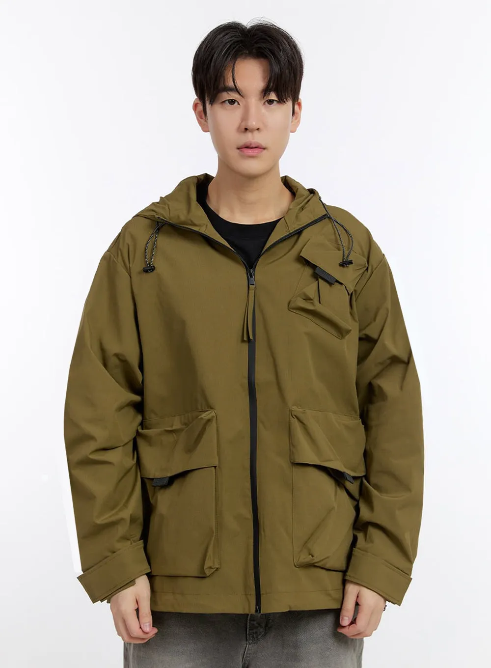 Men's Pocket Hooded Windbreaker Jacket IM525