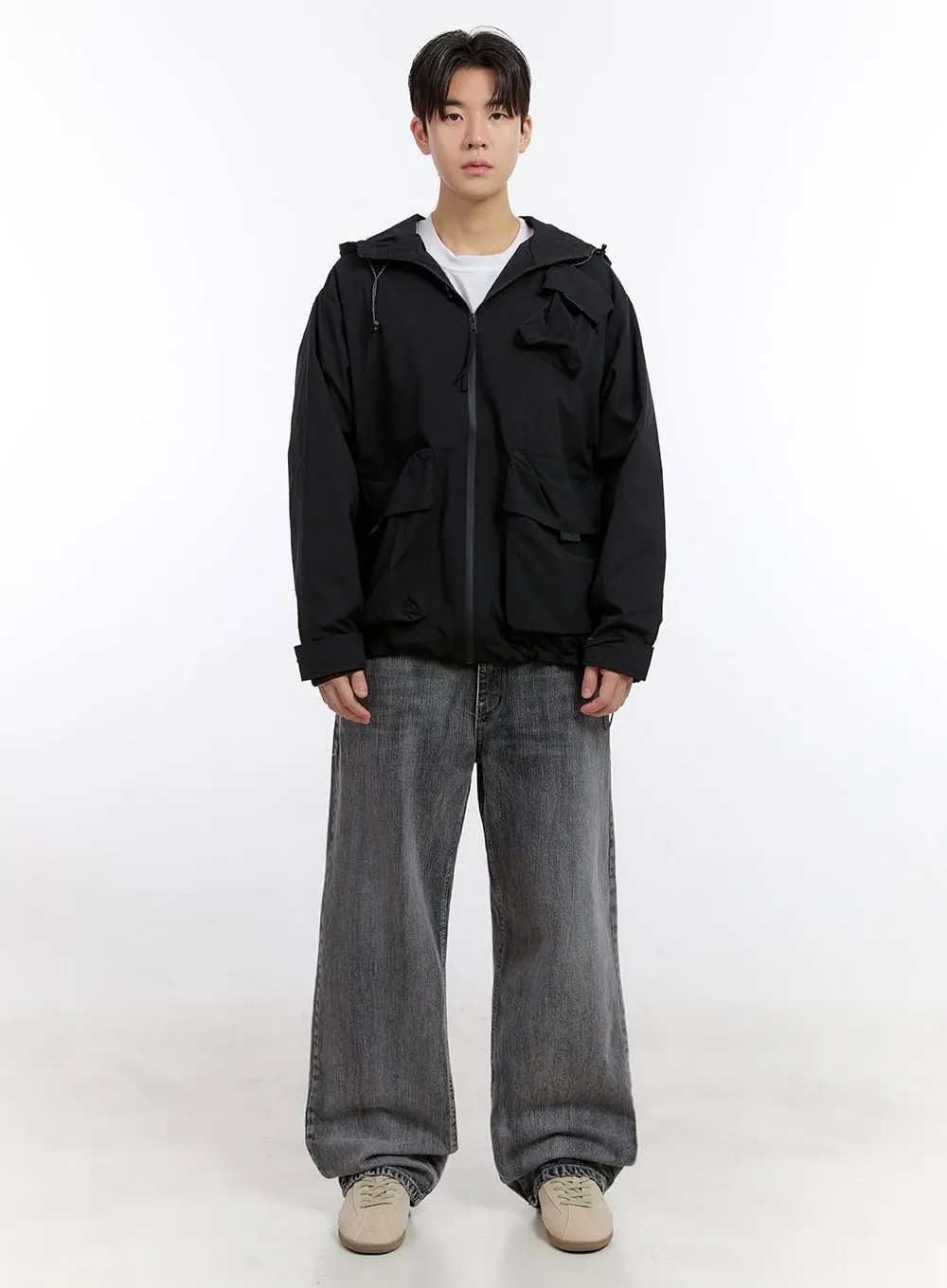 Men's Pocket Hooded Windbreaker Jacket IM525