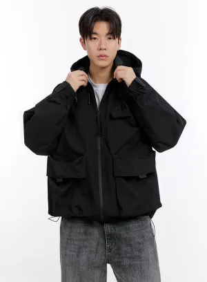 Men's Pocket Hooded Windbreaker Jacket IM525