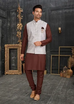 Vol 68A Fancy Kurta Pajama With Designer Koti Set D.No 68005