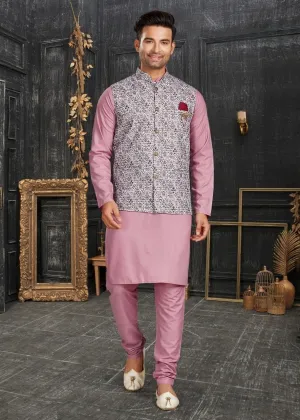 Vol 68A Fancy Kurta Pajama With Designer Koti Set D.No 68006