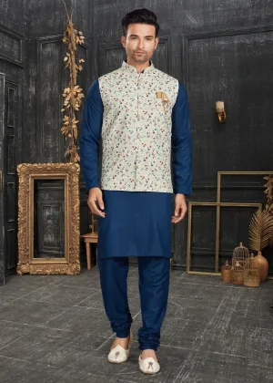 Vol 68A Fancy Kurta Pajama With Designer Koti Set D.No 68008