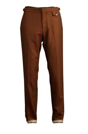 Wool Turn-up Trousers - Rust